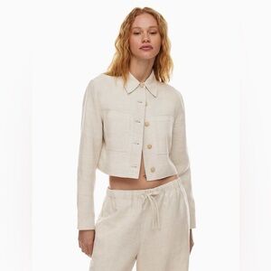 Aritzia Wilfred Little Cropped Linen Jacket XS
